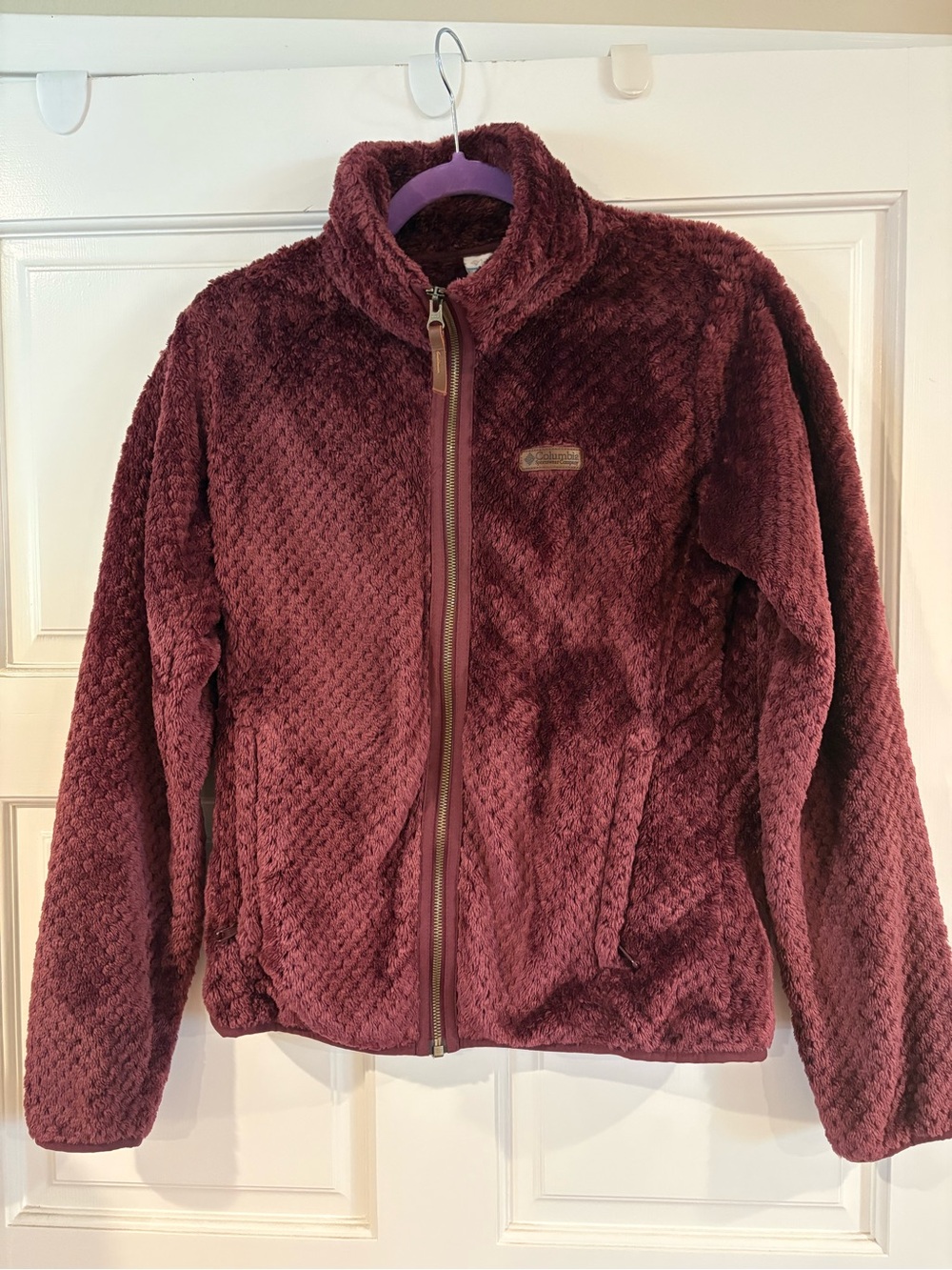 Women's Plush Full-Zip Jacket - Burgundy